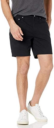 Amazon Essentials Men's Slim-Fit 7" Inseam Stretch 5-Pocket Short, Black, 30