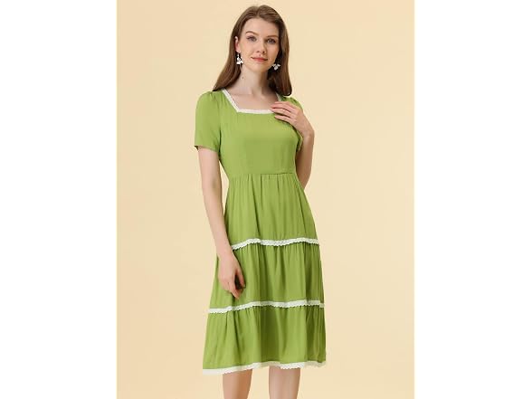Allegra K Women (XS) Midi Women's Short Neck Dress