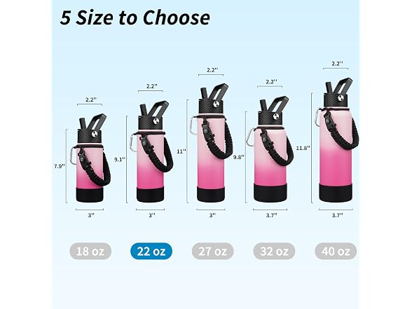 BJPKPK 22oz Insulated Water Bottle Cherry