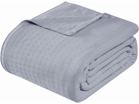Vince Camuto Classic 100% Basket Woven Cotton Throw