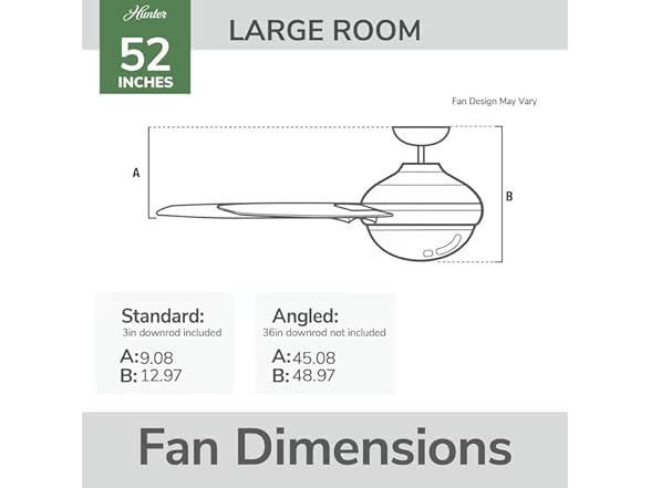 Hunter Fan 52 Inch Matte Black Indoor Ceiling Fan
