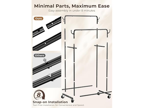 HogHow Rolling Clothing Rack