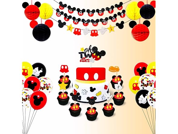 Set of 58 Mickey or Minnie Inspried Cake Toppers
