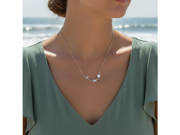 Moissanite Diamond Dolphin Necklace