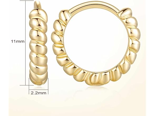 MOMELF Hoop Earrings Gold 11mm