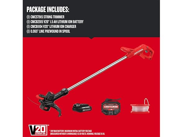 CRAFTSMAN CMCST915C1 V20* 10in Trimmer Edger Kit