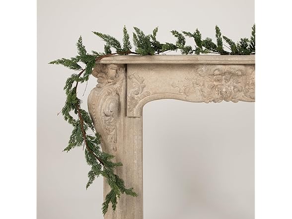 Creative Co-Op 84" L Faux Cedar Garland, Green