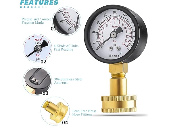 Universal Water Pressure Test Gauge Kit