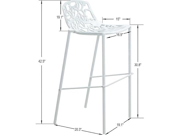 LeisureMod Devon Modern Outdoor Bar Stool