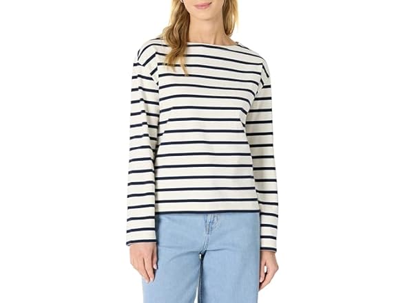 Eggshell White Mariner Navy Stripe