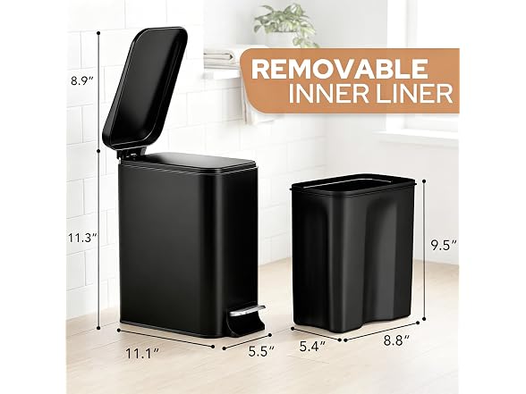 Halituny 6L Soft-Close Small Trash Can
