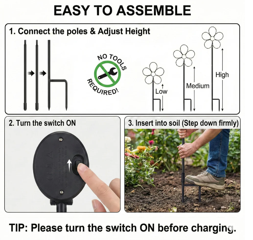 Touch Of ECO Solar Powered LED Garden Stake- Flower - Gallery 15