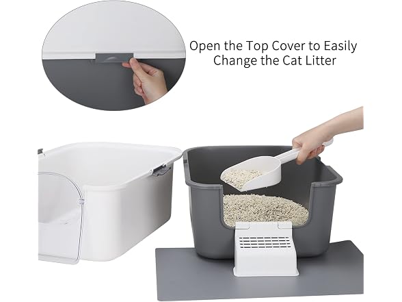 RIZZARI Large Cat Litter Box,Portable Cat Litter Box