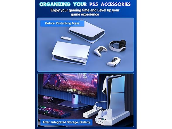 PS5 Slim Stand & Cooling Station