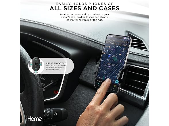 iHome Air Vent Clip Car Mount, 360° Rotation