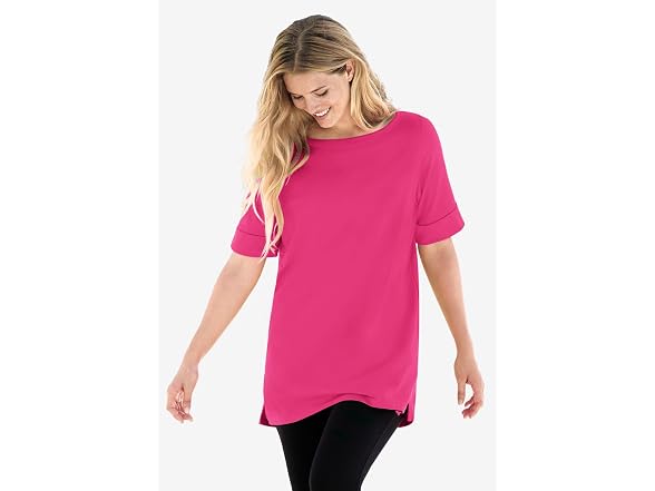 Woman Within Women (3XL) Perfect Cuffed Tee