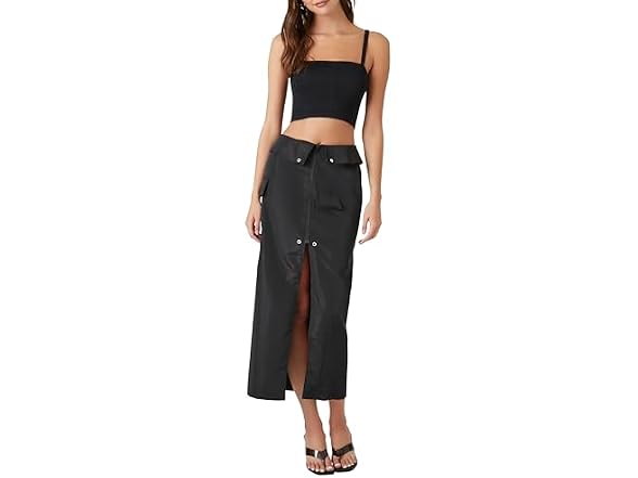 Forever 21 (S) Split-Hem Cargo Maxi Skirt