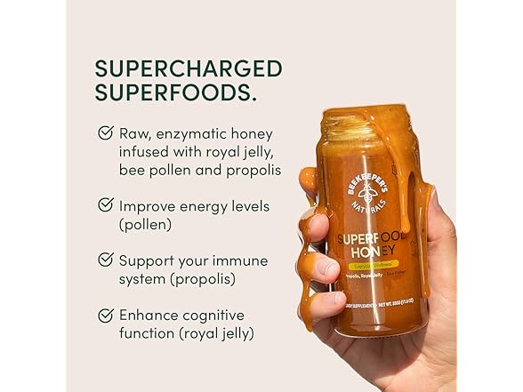 Beekeeper's Superfood Honey, 4.4oz