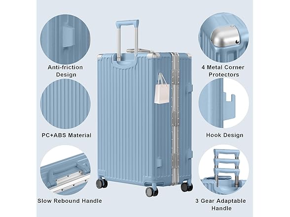 AnyZip W0893 Luggage AZ303 2pcs Blue