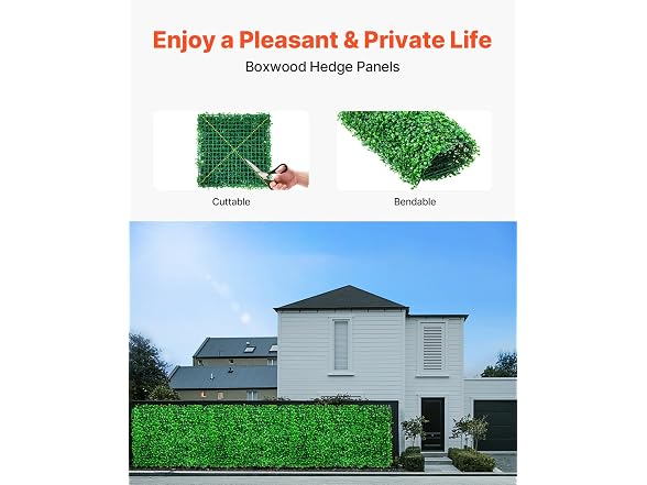Artificial Boxwood Panel UV 24pcs Boxwood Hedge