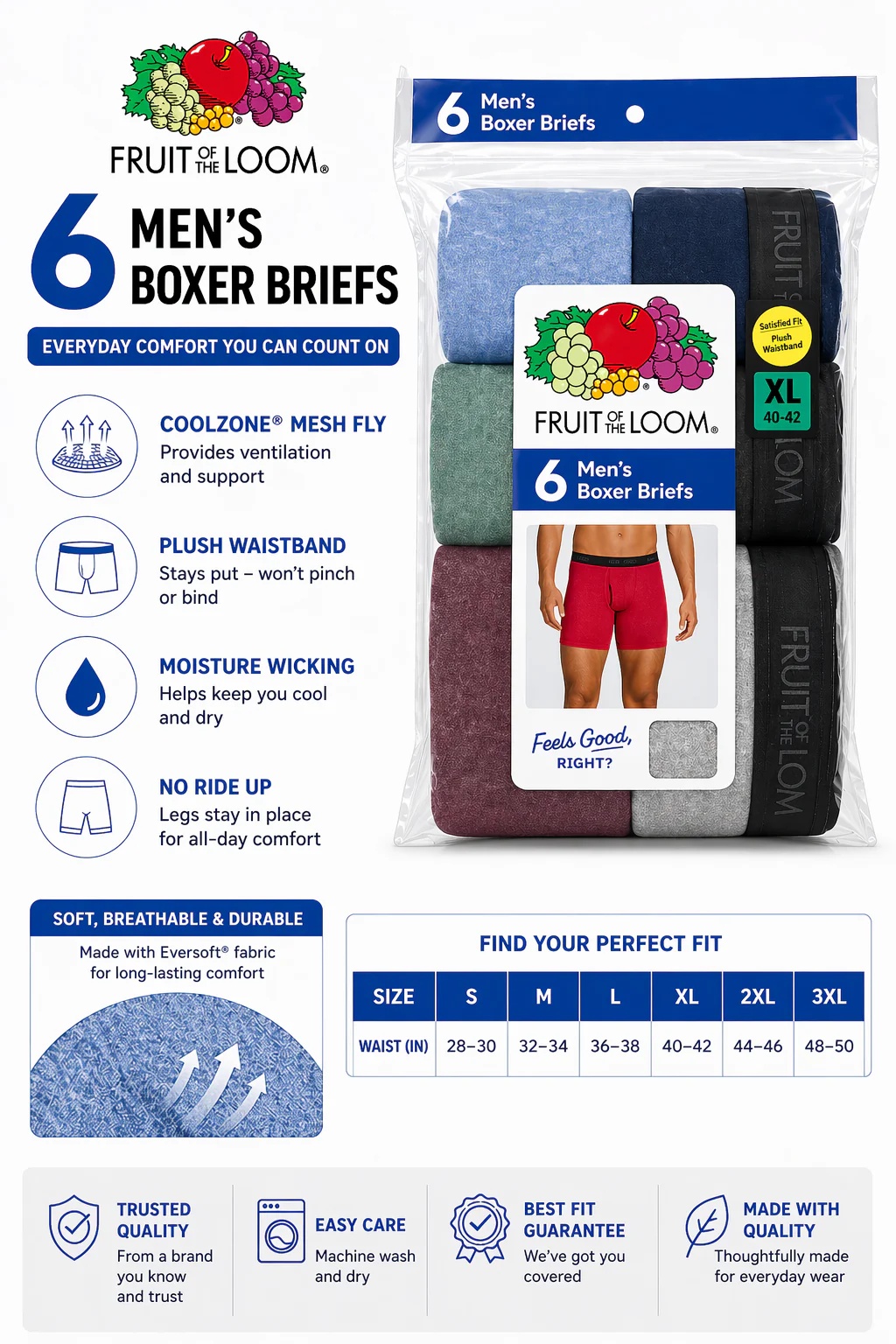 6-Pack Fruit of the Loom Boxer Briefs - Gallery 4