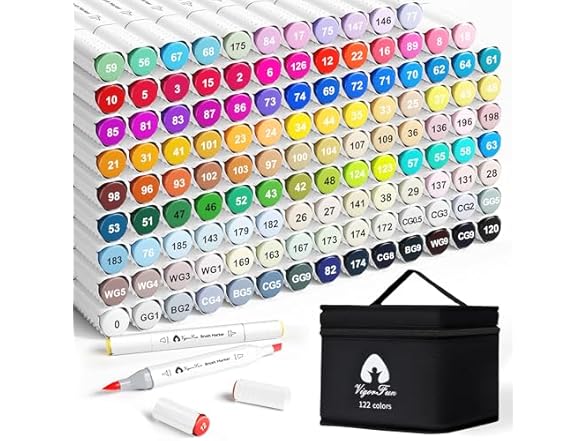 122 Colors Brush & Chisel Tip