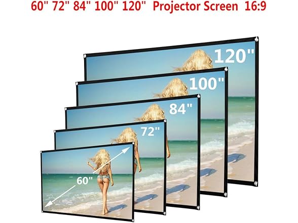 VisionTek XGao 16:9 HD Projector Screen, Portable