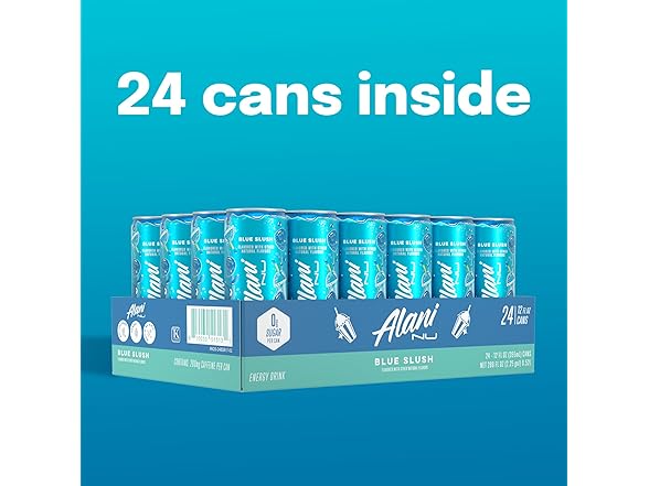 24PK Alani Nu BLUE SLUSH, Sugar Free, Low Cal