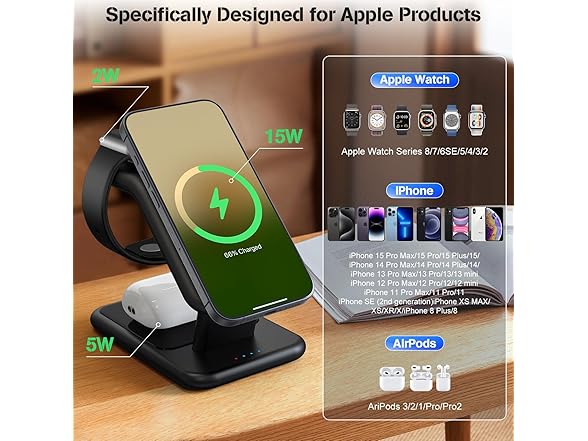 3in1 Wireless Charging Station for Apple