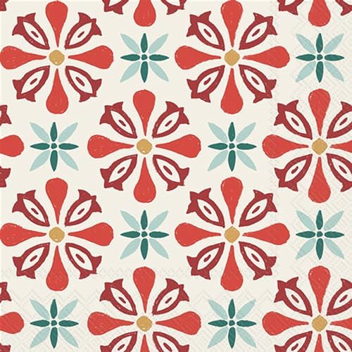 IHR Ideal Home Range Party Napkins Disposable 3-Ply Paper Lunch Napkin Pack, 6.5" x 6.5", Seasonal Star Pattern, 20-Count