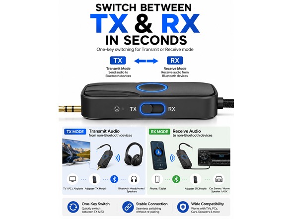 Bluetooth 6.0 Transmitter Receiver