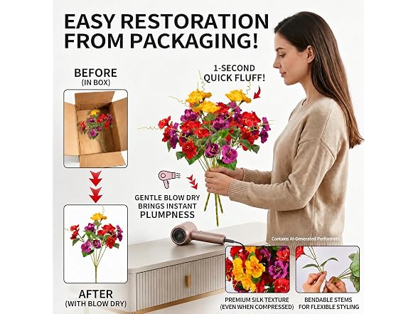 Art-JSThua Artificial Hibiscus Flowers