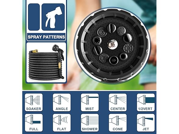 100ft Expandable Garden Hose with Nozzle