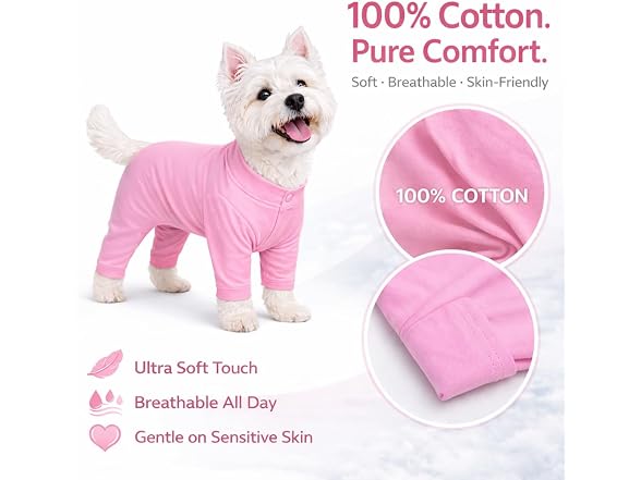 Lovelonglong Four Feet Dog Lightweight Pajam