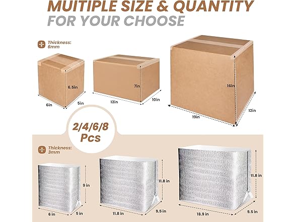 YSSOA 4 Pack Insulated Shipping Boxes