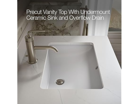Kohler 24" Bathroom Vanity Cabinet with Sink Quartz Top, Oak