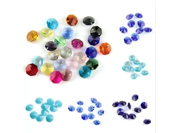 Othmro Octagon Beads 50Pcs Blue Crystal