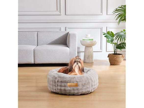 Modern Threads Calming Donut Dog Bed for Small Dogs - Gallery 2