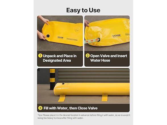 VEVOR Flood Barrier, 12 ft Length x 12 in Height