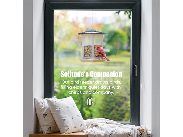 MrCrafts 2 Pack Solar Bird Feeders