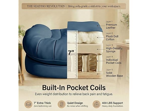 Efomao Executive Office Chair with Footrest
