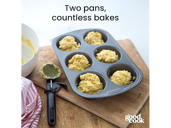 GoodCook Set of 2 Everyday Nonstick Steel Muffin Pan