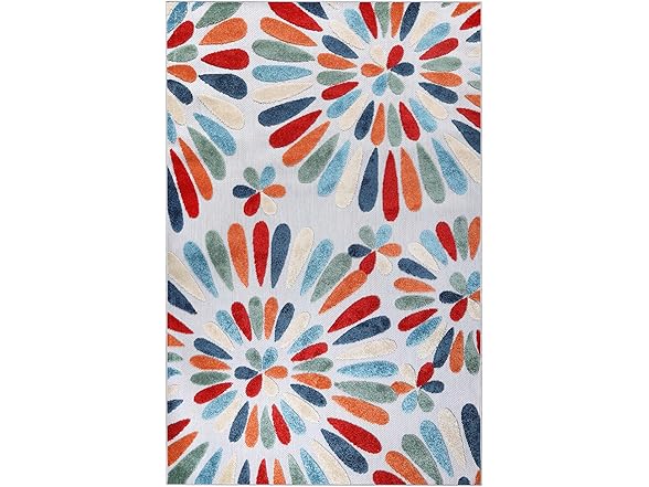 Superior Oversized Floral Indoor Outdoor Area Rug, Multicolor