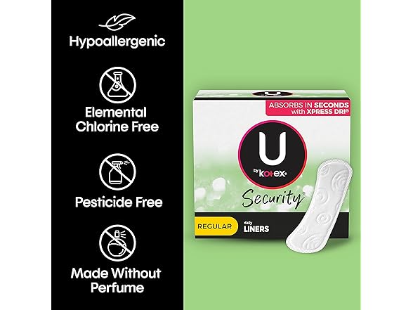 U by Kotex Lightdays Panty Liners, 64 Count