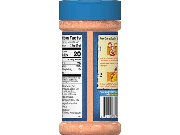 Ortega Seasoning Mix, Taco Seasoning, 6.5 Ounce