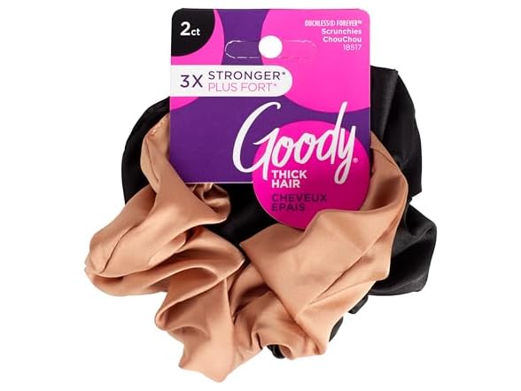 Goody Ouchless Forever Satin Scrunchies, 2 Ct