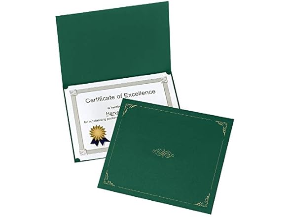 Oxford Green Certificate Holders, 25Pk