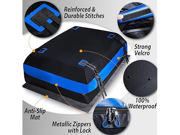 Zone Tech OR0036 Car Roof Cargo Bag 21 Cubic Ft