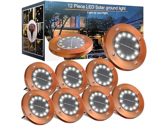 JKIMK Solar Ground Lights Outdoor Water