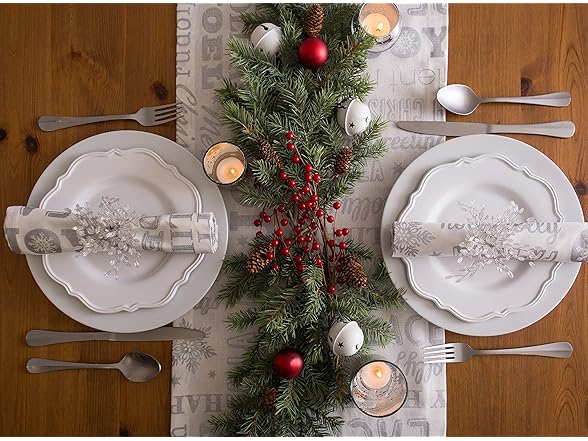 DII Holiday Dining Christmas Table Runner